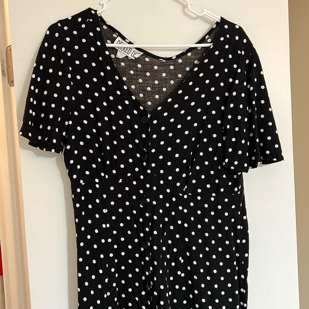 Black and white polka dot dress